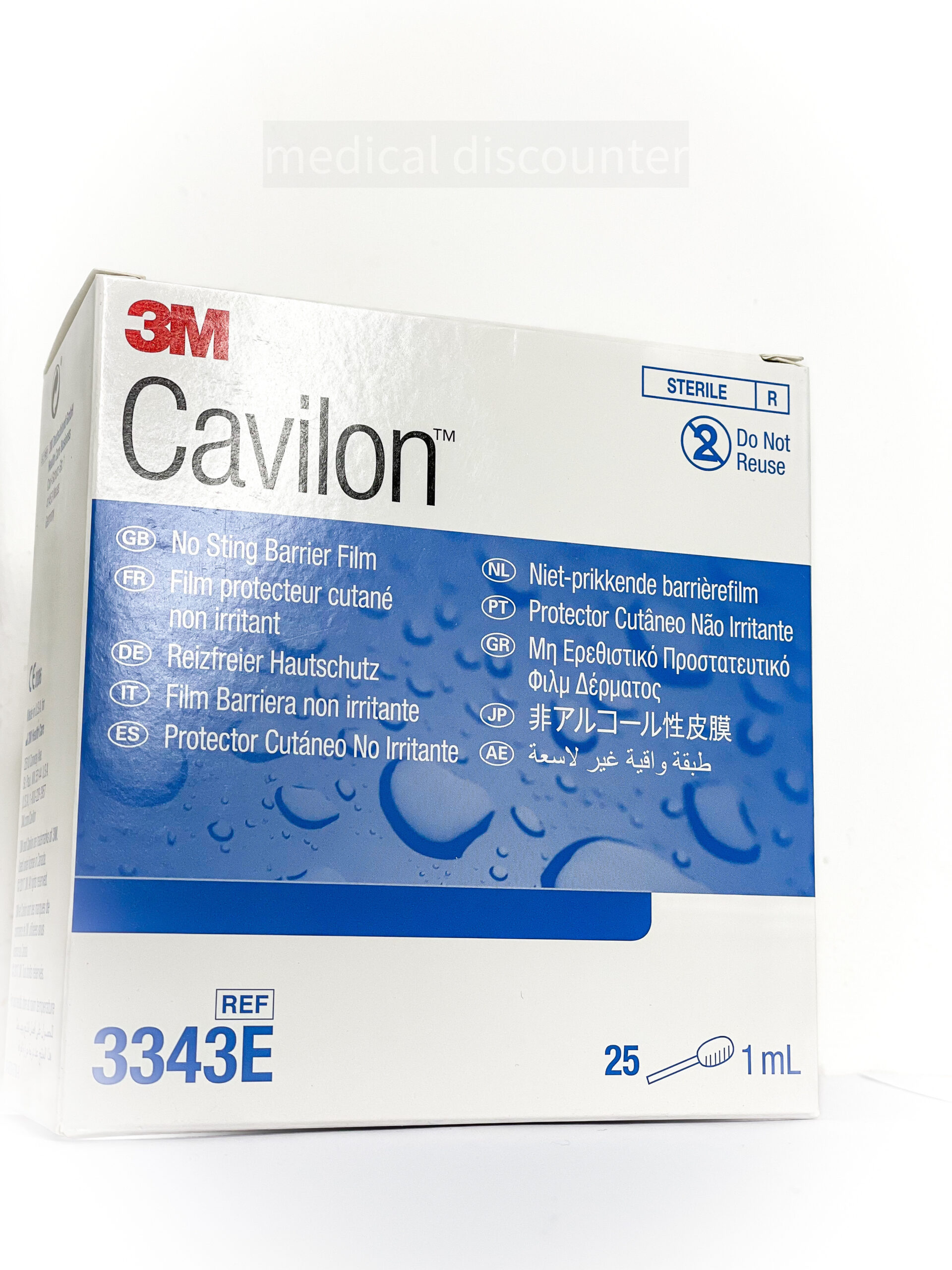 3M™ Cavilon™ Niet Prikkende Barrièrefilm, 3343E, 1 ml Swab, 25 stuks/doos