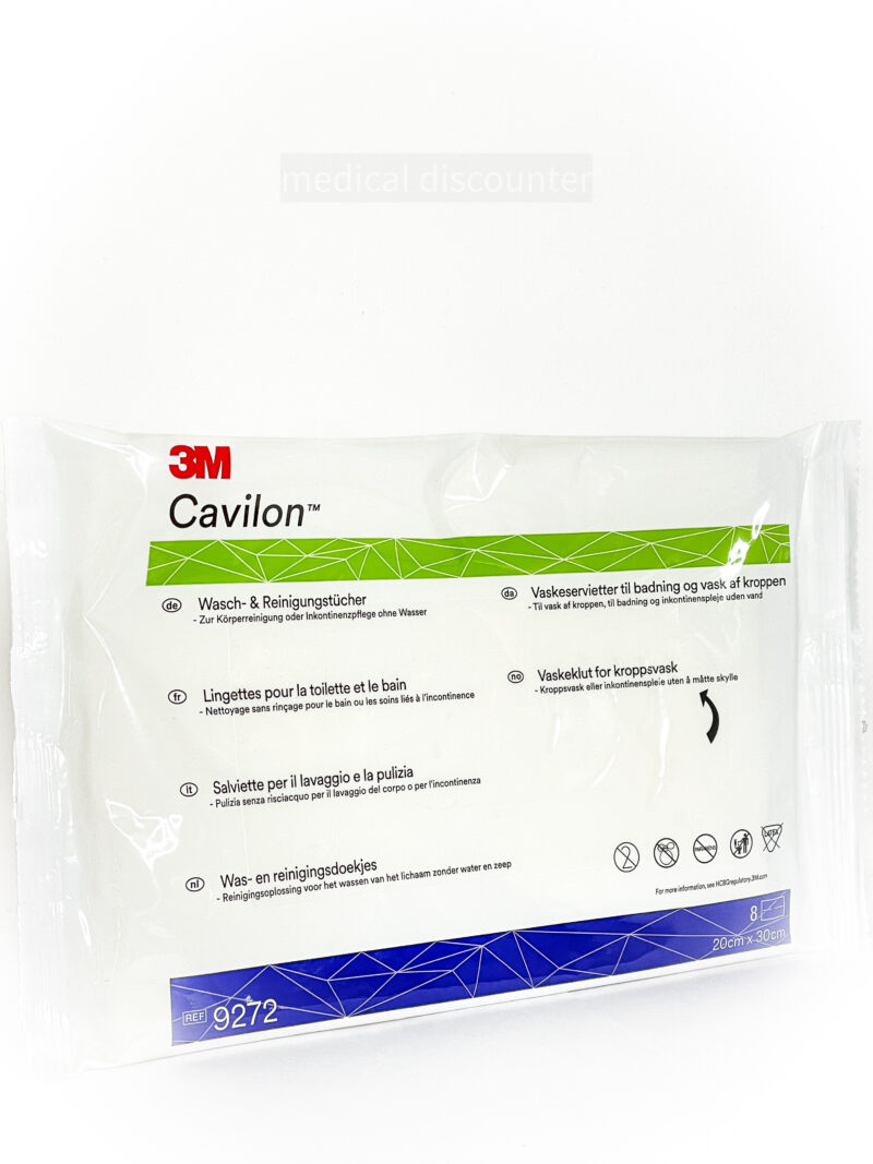 3M™ Cavilon™ Lingettes de lavage et de nettoyage, 9272, 8 lingettes par paquet.