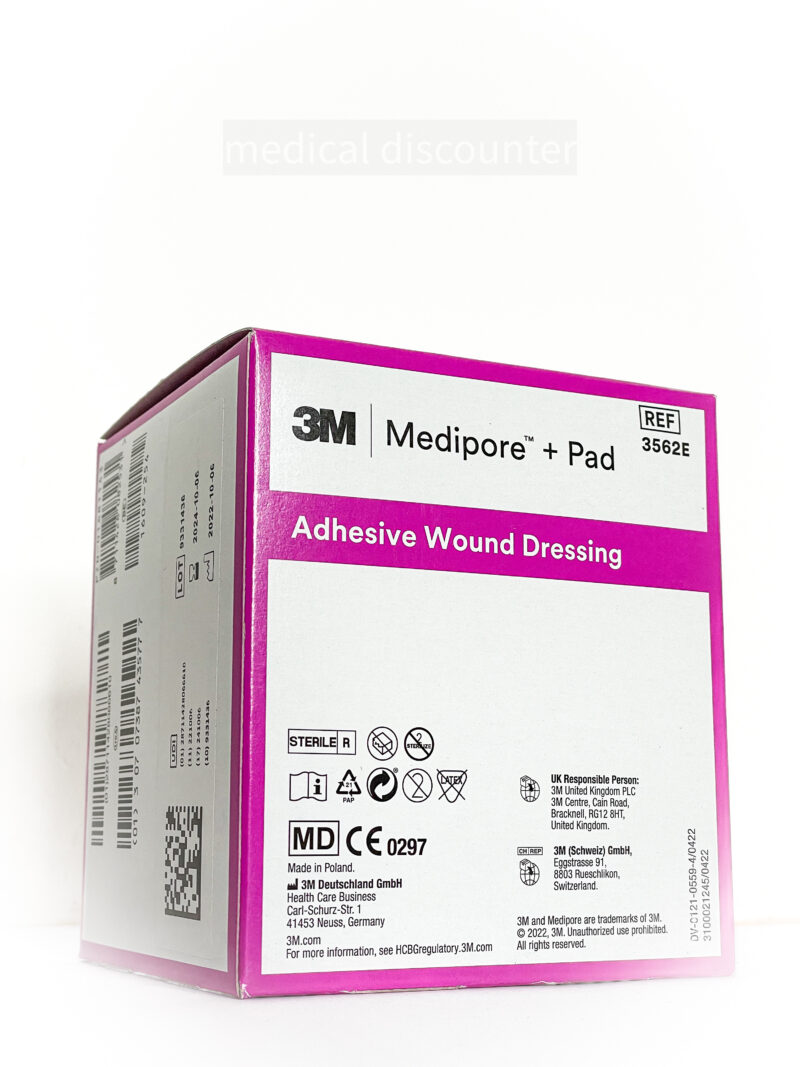 3M™ Medipore™ +Pad - Adhesive wound dressing, 3562E, 5 cm x 7.2 cm, 50 pieces/box