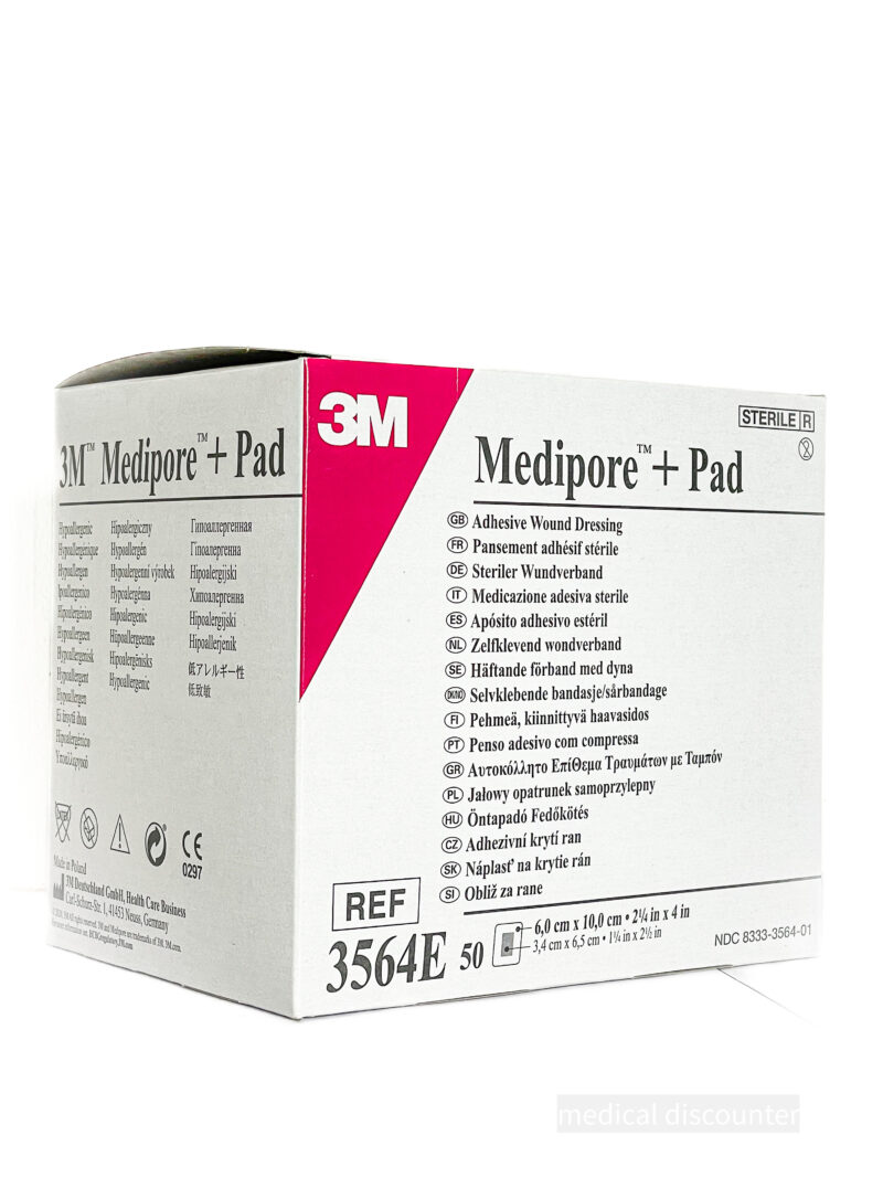 3M™ Medipore™ +Pad - Pansement adhésif, 3564E, 6 cm x 10 cm, 50 pièces/boîte.
