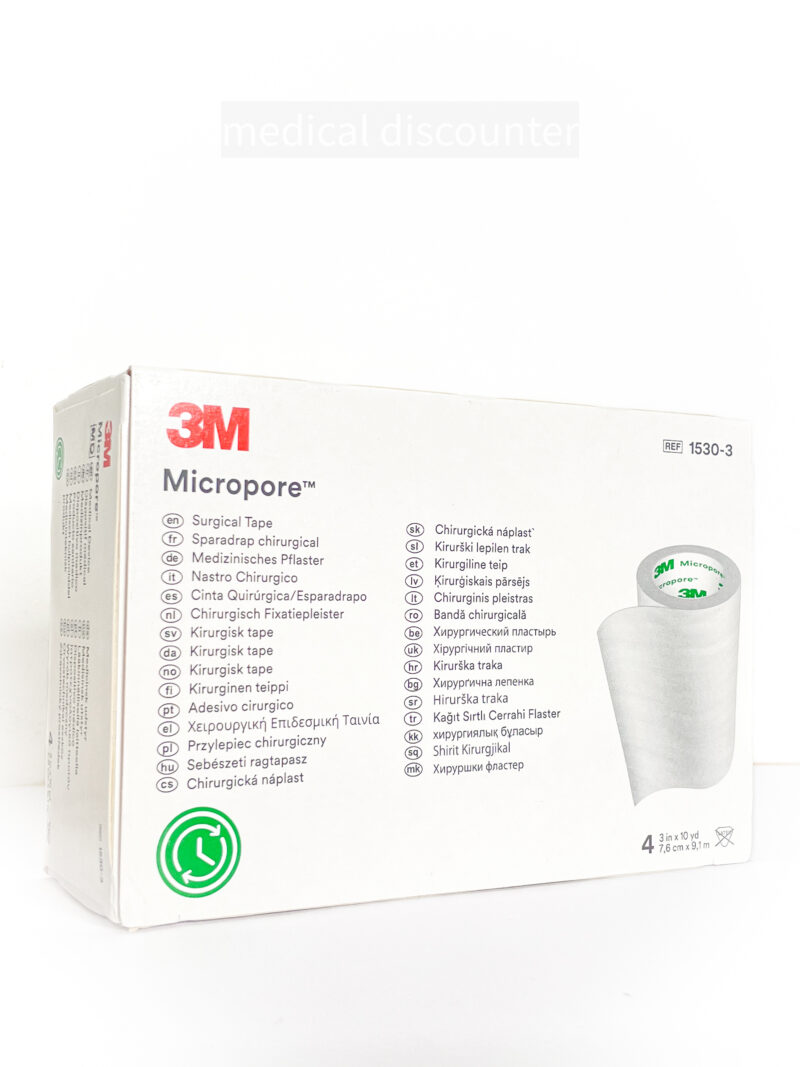 3M™ Micropore™ Plâtre adhésif chirurgical, 1530-3, 7,5 cm x 9,1 m, 4 pièces/boîte.