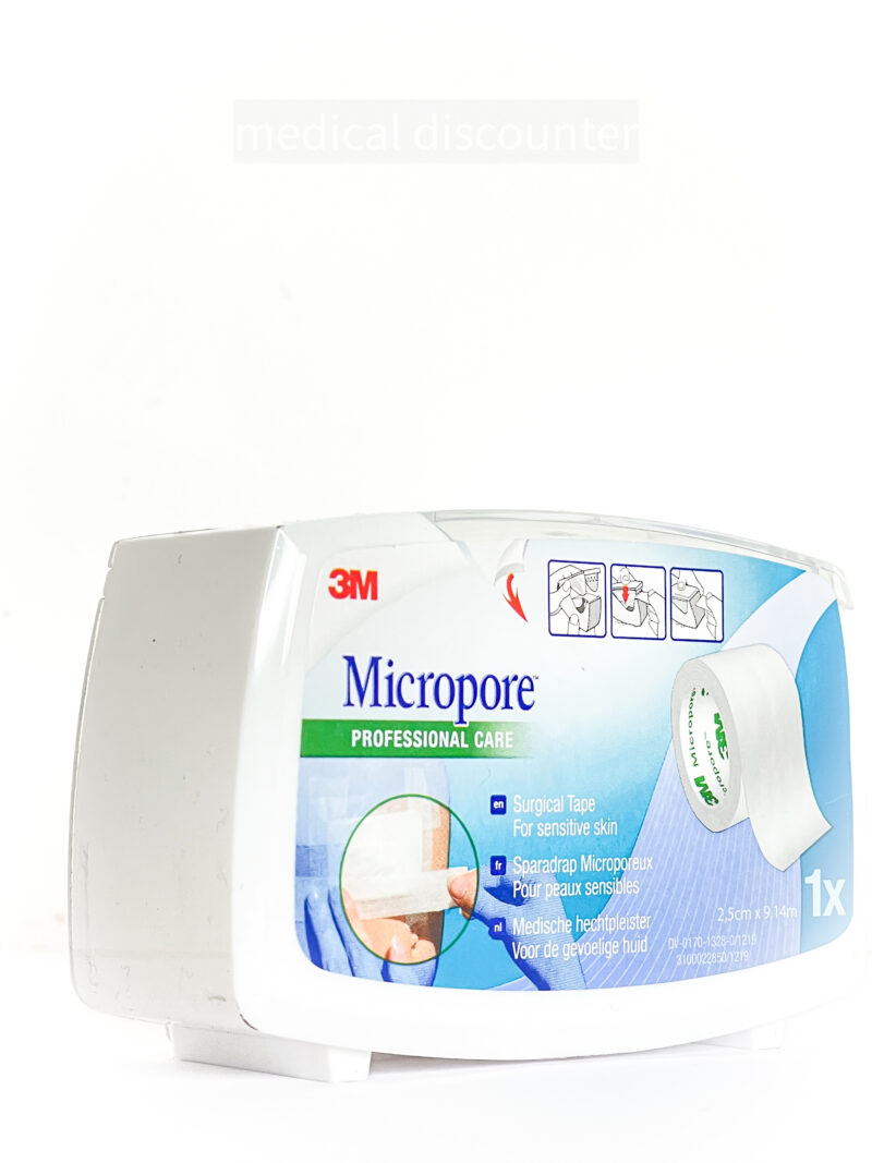 3M™ Micropore™ Surgical Suture Plaster, 1530P-1D, 2,5 cm x 9,1 m, 1/rouleau.
