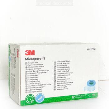3M™ Micropore™ Silicone, Medical Tape, 2770-1, 2.5 cm x 5 m, 12/box, without dispenser