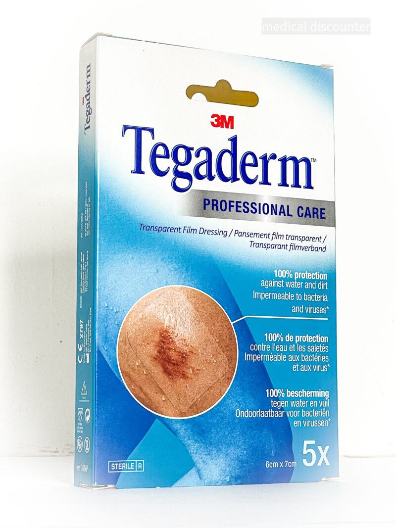3M™ Tegaderm™ Transparent Film Dressing met aanbrengkader 1624P, 6 x 7 cm, apotheekverpakking BE NL FR UK, 5 stuks/doos