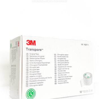 3M™ Transpore™ Medical Adhesive Plaster, 1527-1, 2.5 cm x 9.1 m, 12 pieces/box
