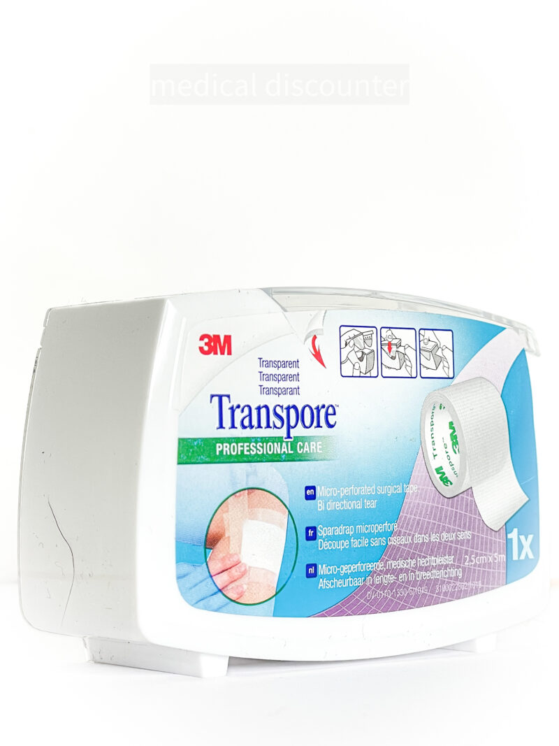 3M™ Transpore™ White Surgical Suture Plaster, 1527P-1SD, 2,5 cm x 9,1 m, 1/rouleau.